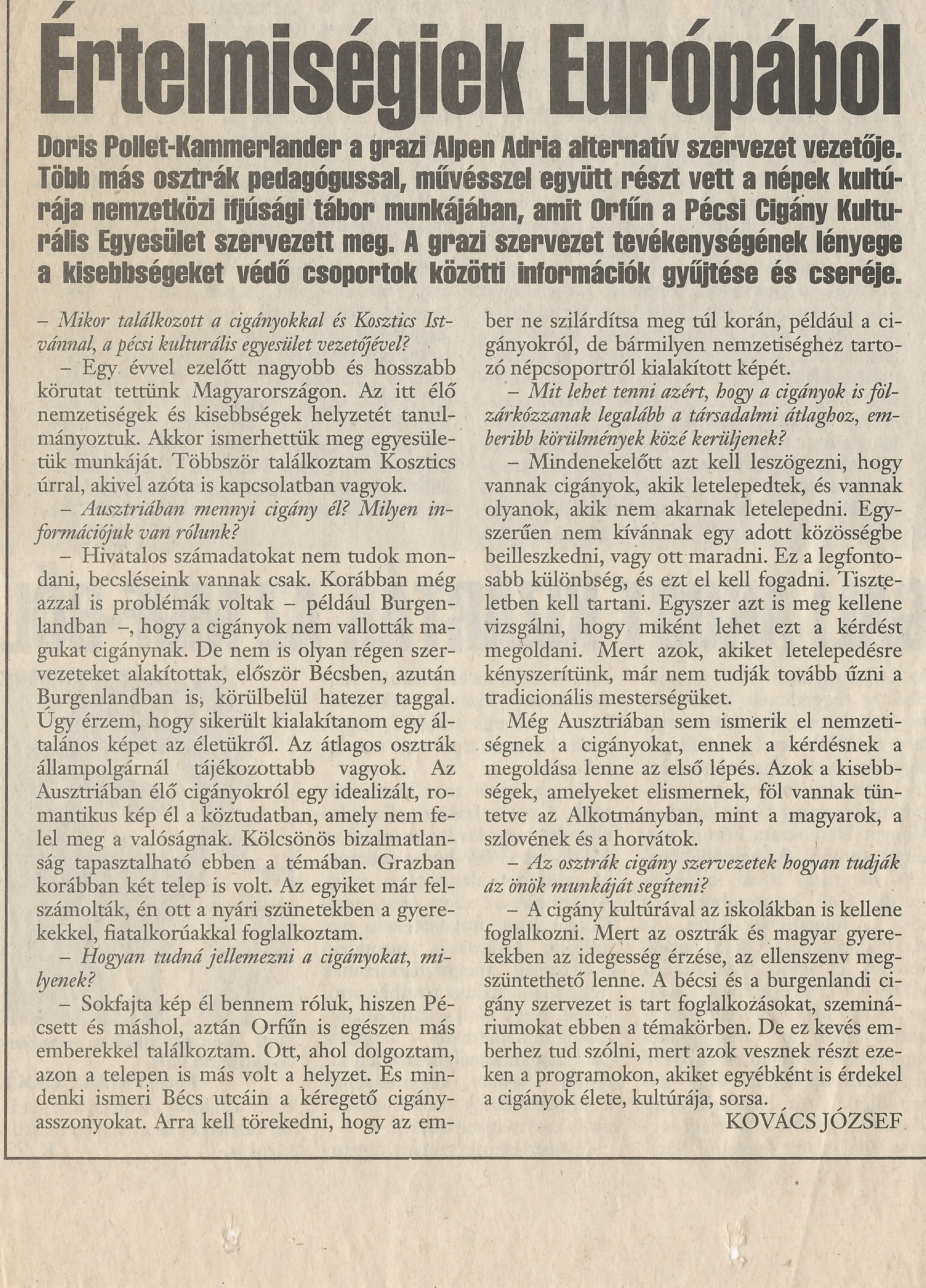 Értelmiségiek Európából