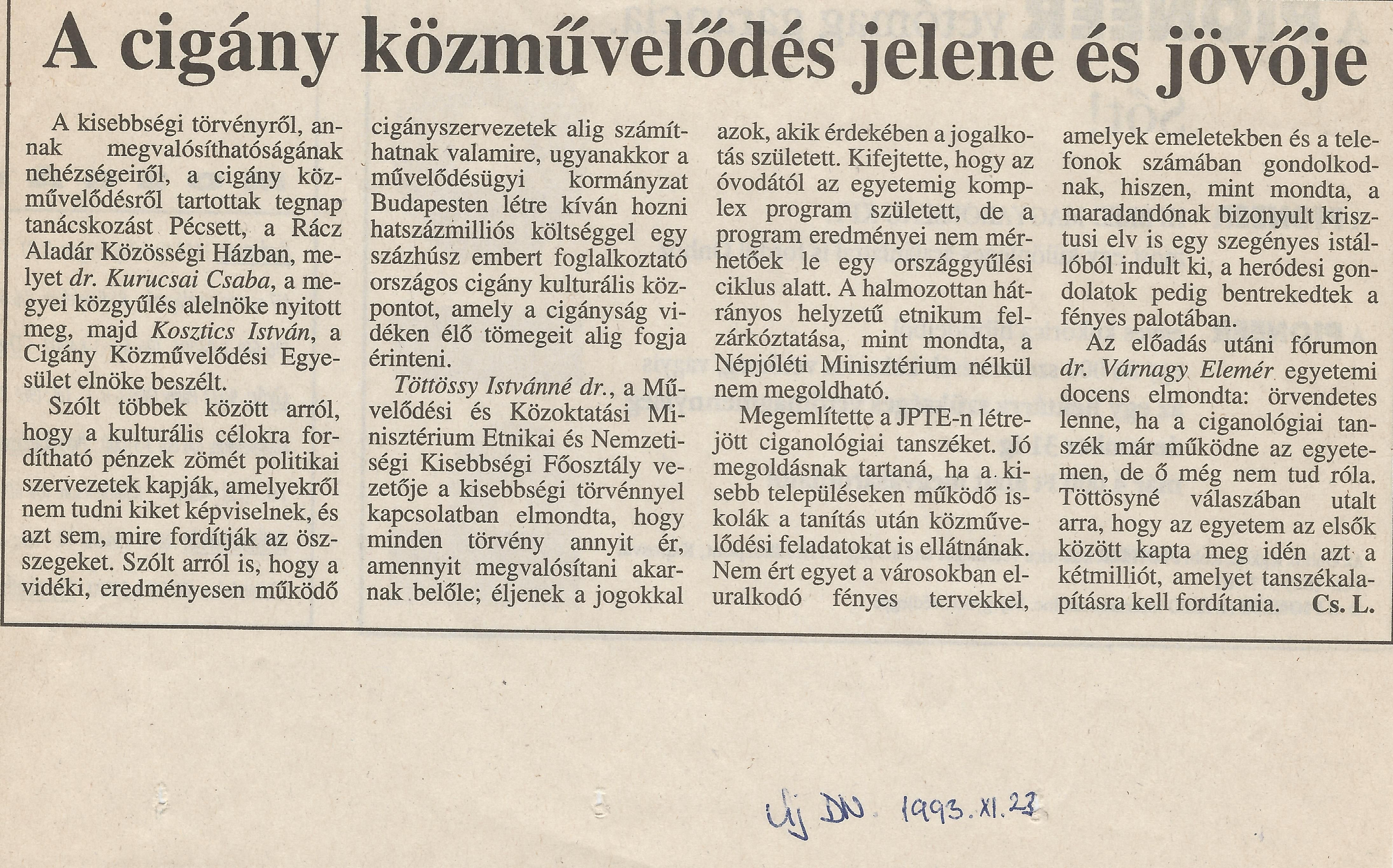 A cigány közművelődés jelene és jövője