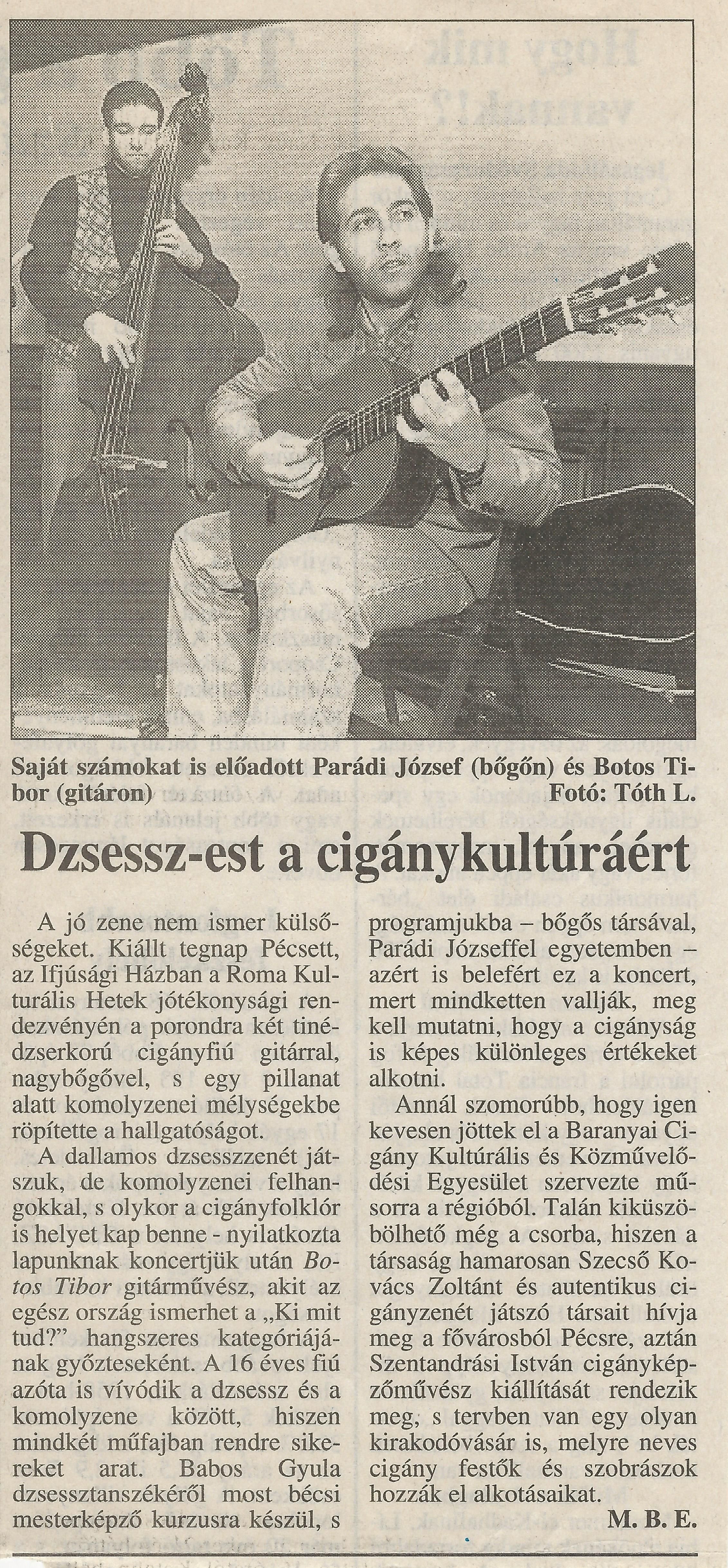 Dzsessz-est a cigánykultúráért
