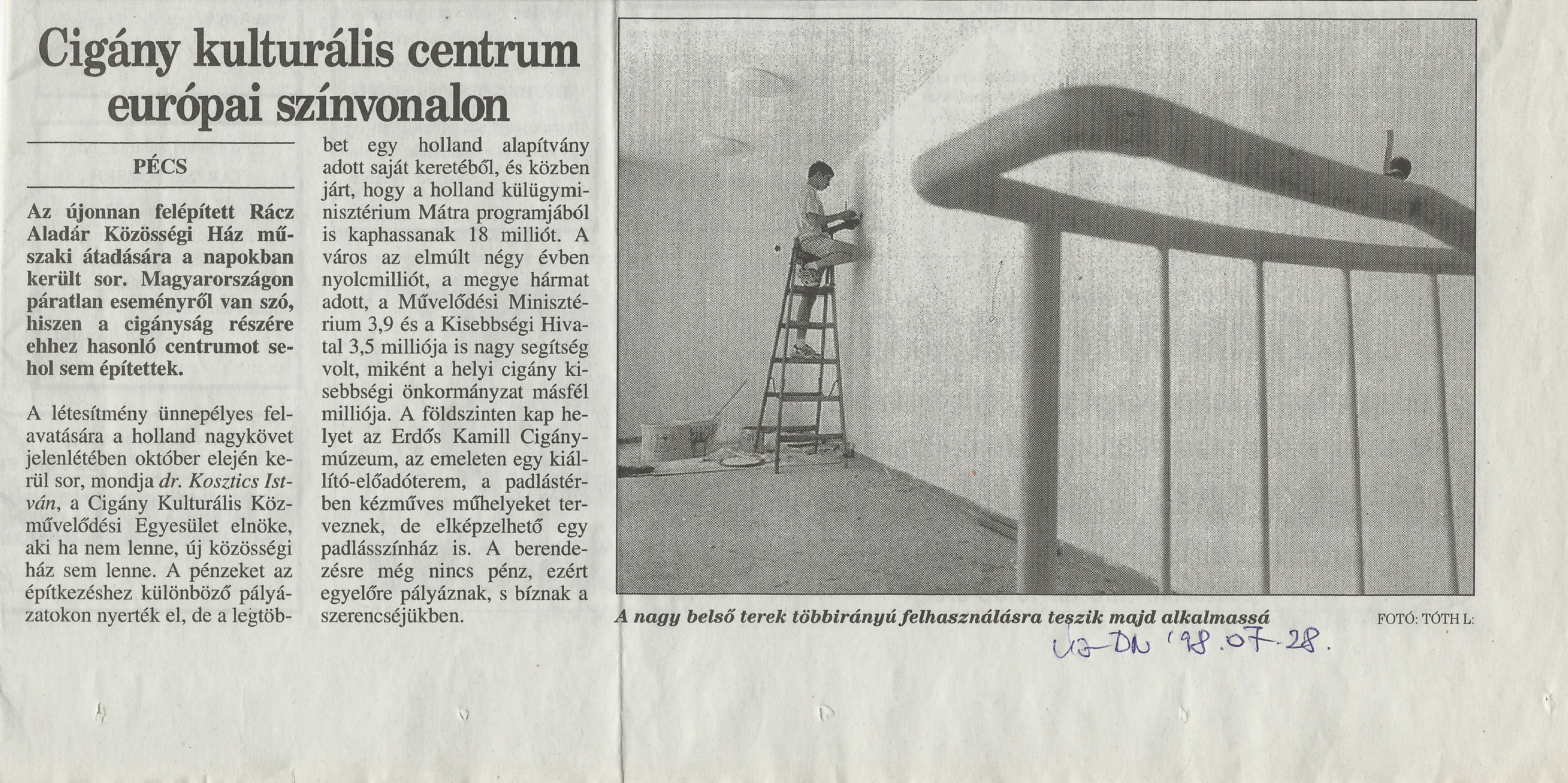 Cigány kulturális centrum európai színvonalon
