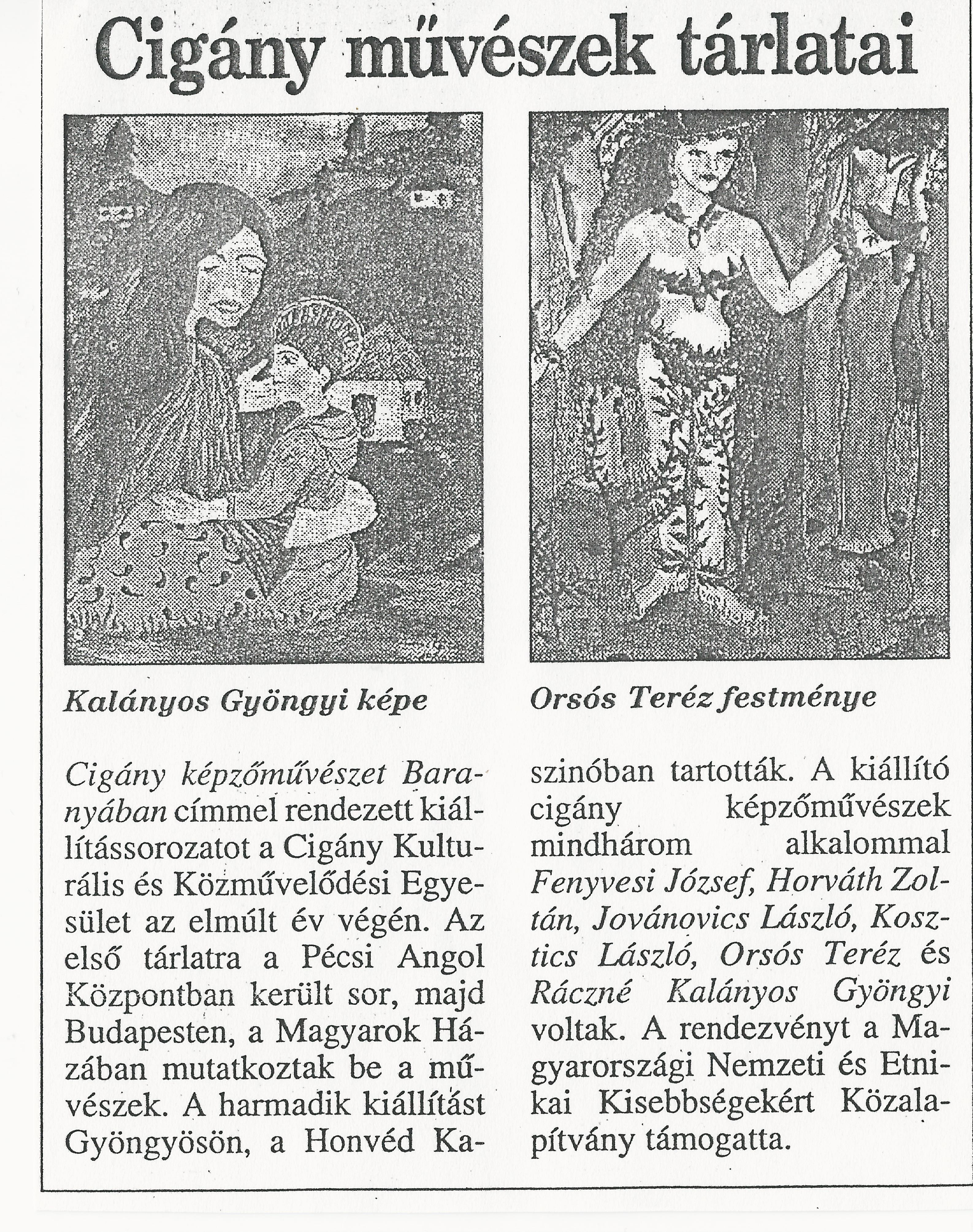 Cigány művészek tárlatai