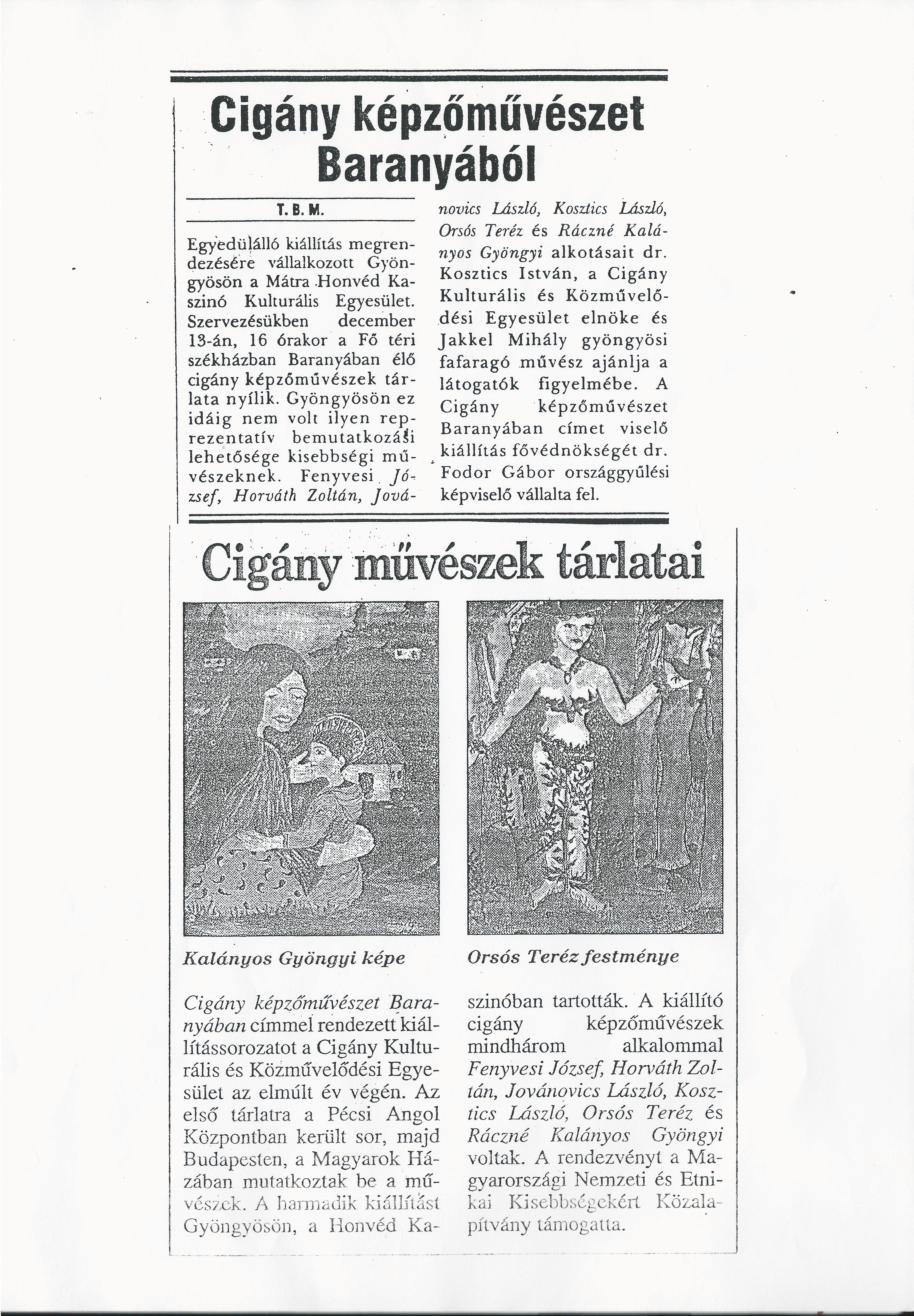 Cigány képzőművészet Baranyából