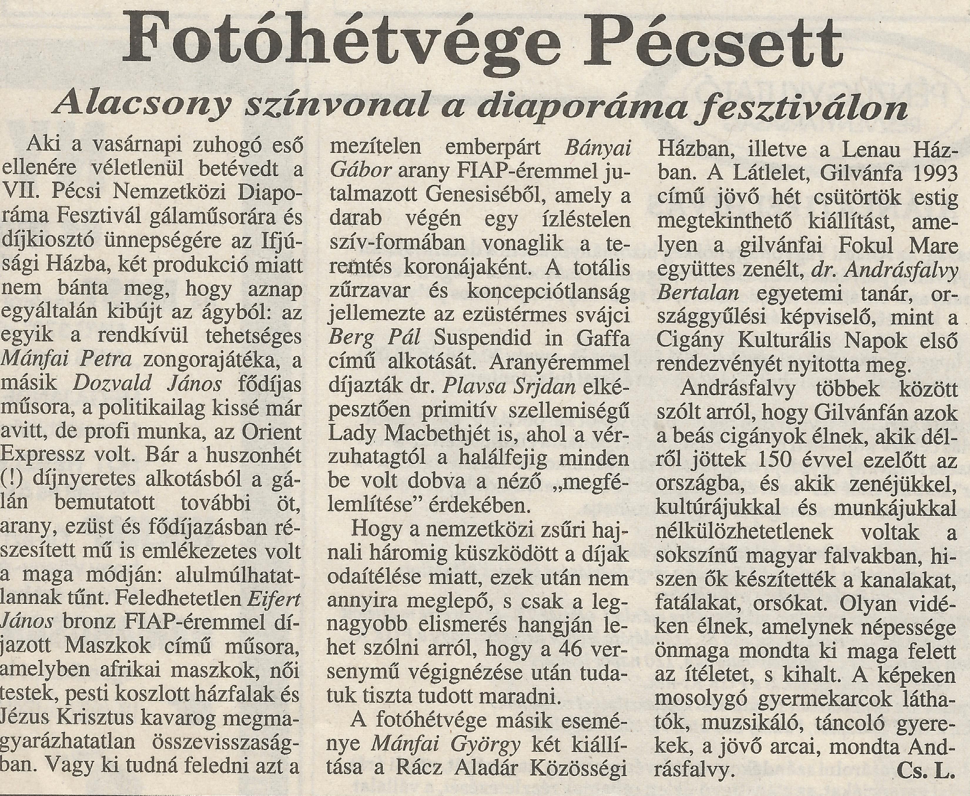 Fotóhétvége Pécsett - VII.Pécsi Nemzetközi Diaporáma Fesztivál gálaműsora