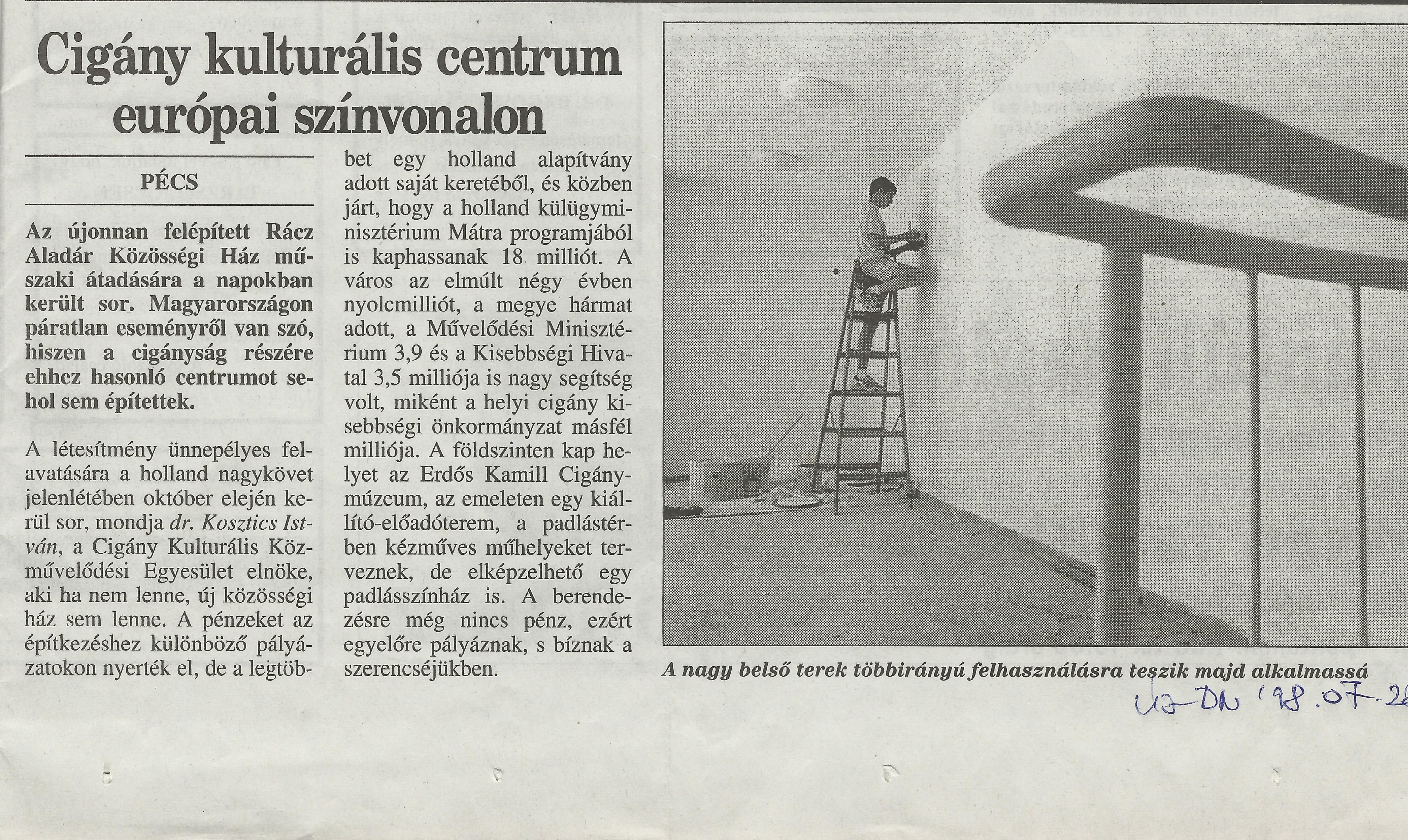 Cigány kulturális centrum európai színvonalon