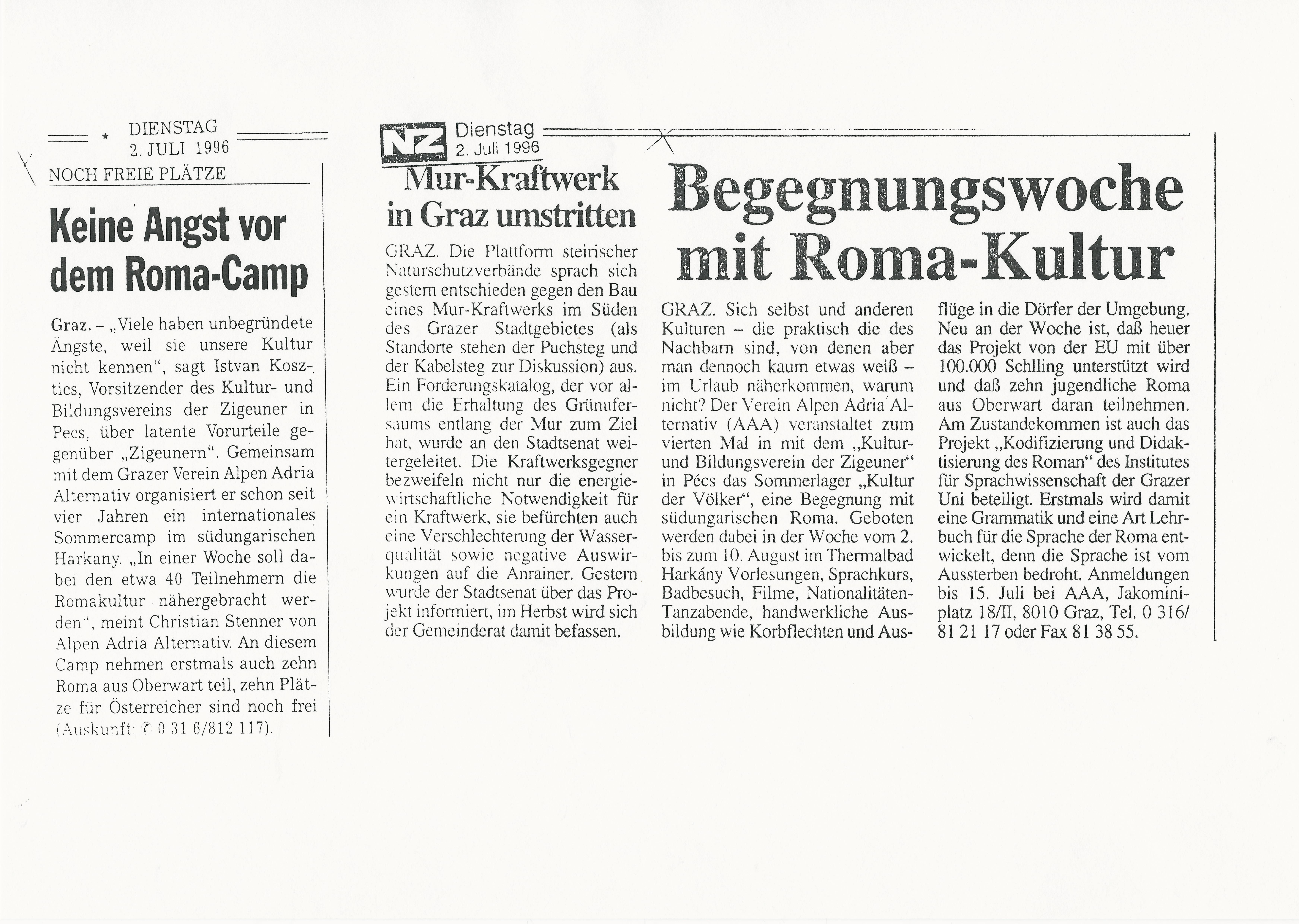 Begegnungswoche mit Roma-Kultur