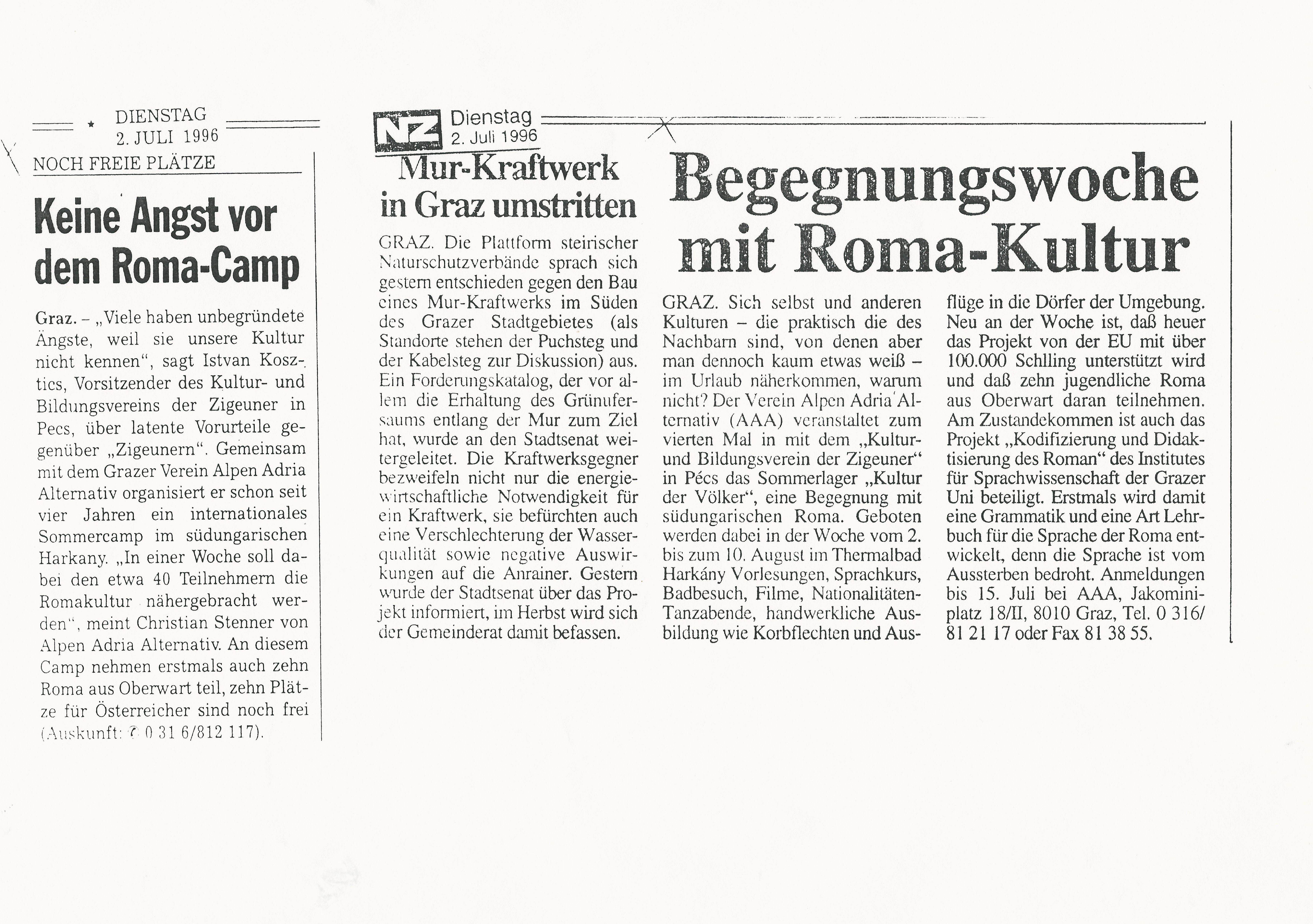 Begegnungswoche mit Roma-Kultur