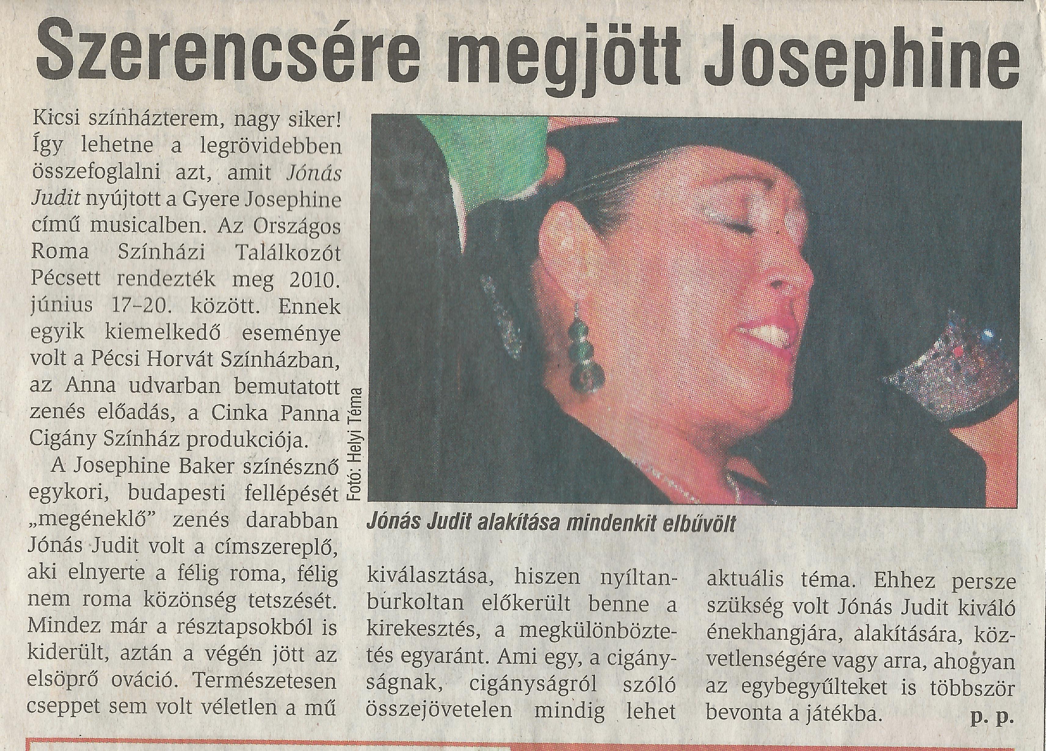 Szerencsére megjött Josephine - Országos Roma Színházi Találkozó