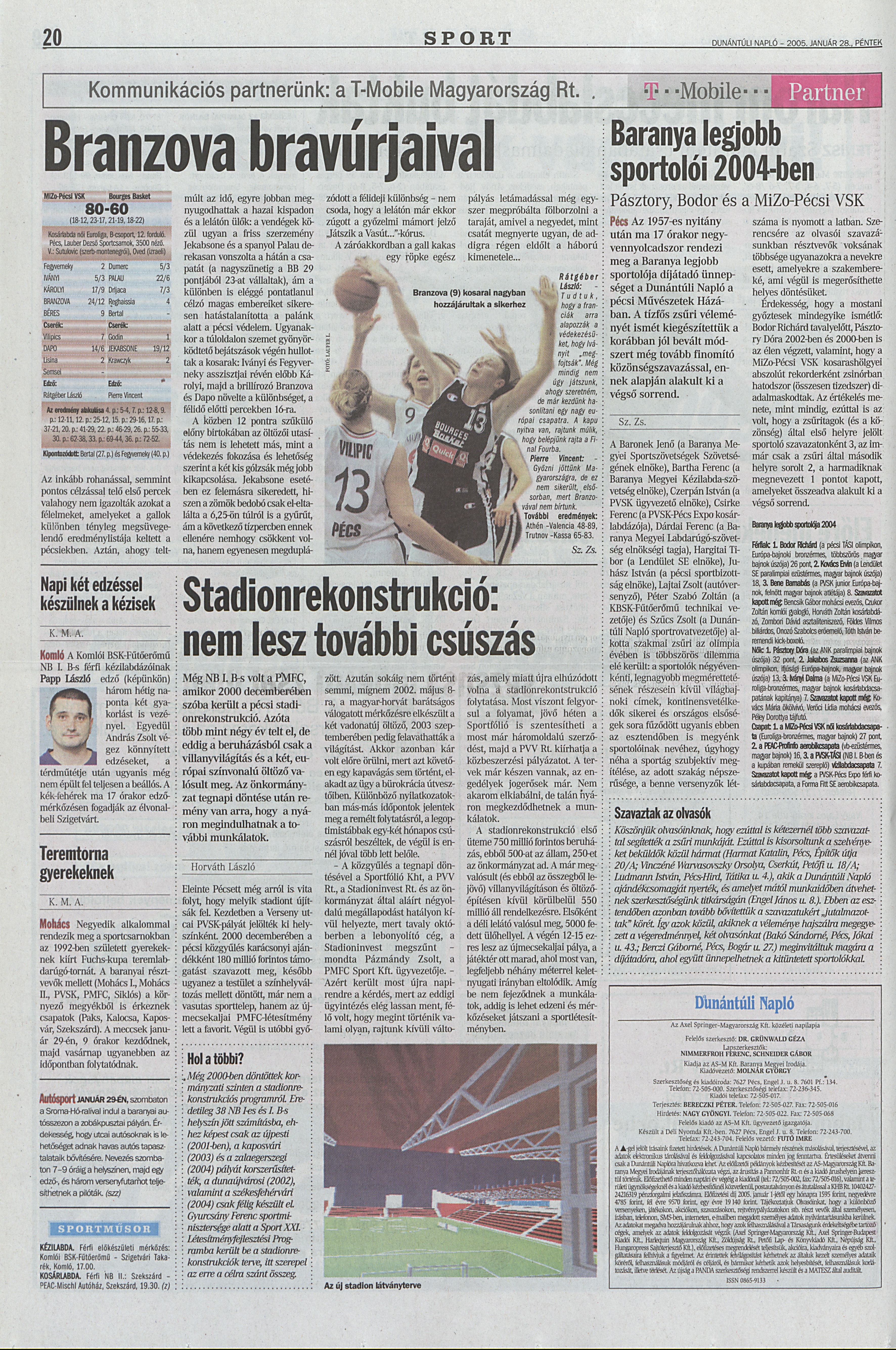 MiZo-Pécsi VSK - Bourges 80-60