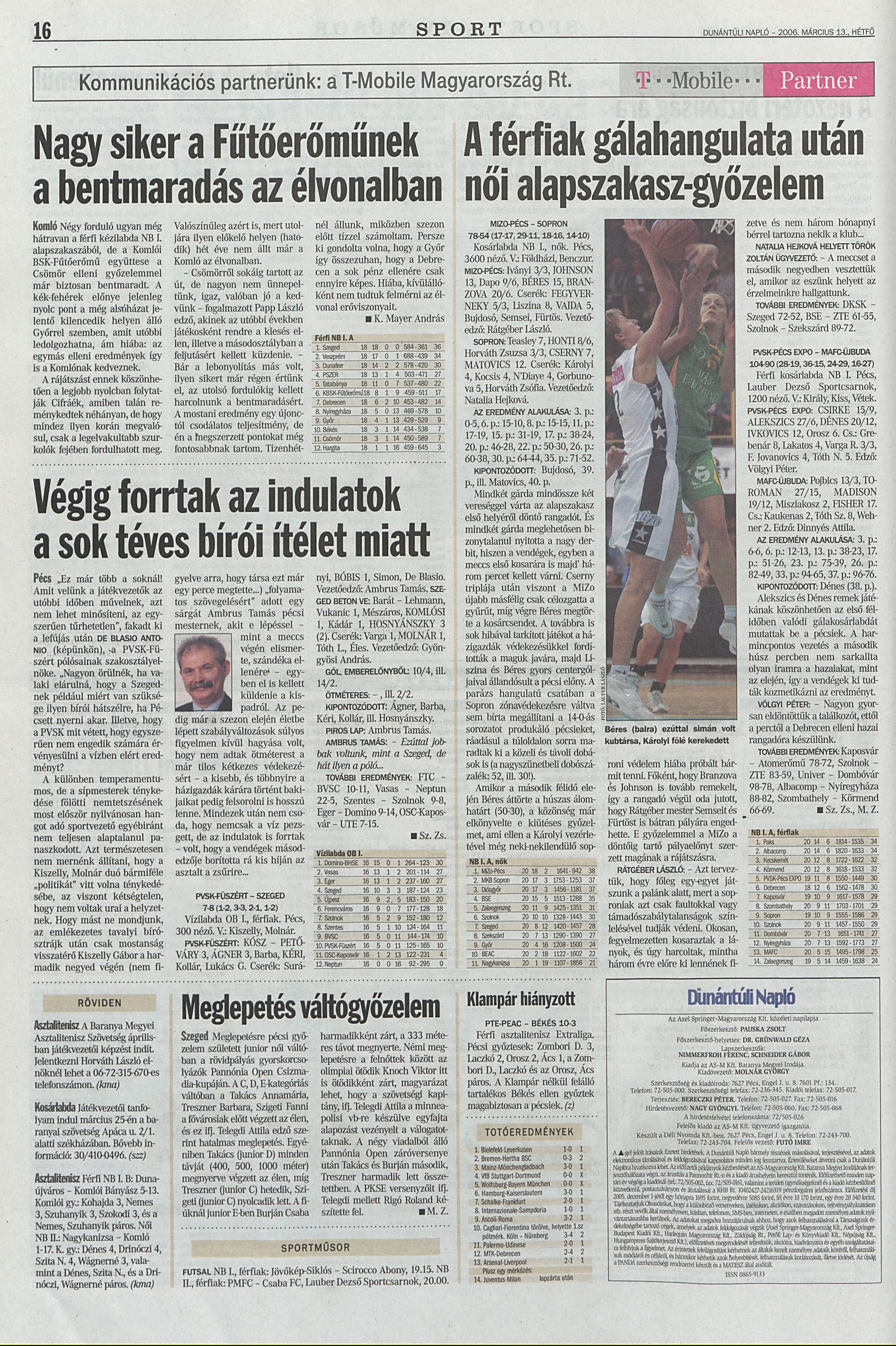 Mizo-Pécsi VSK - Sopron 78-54