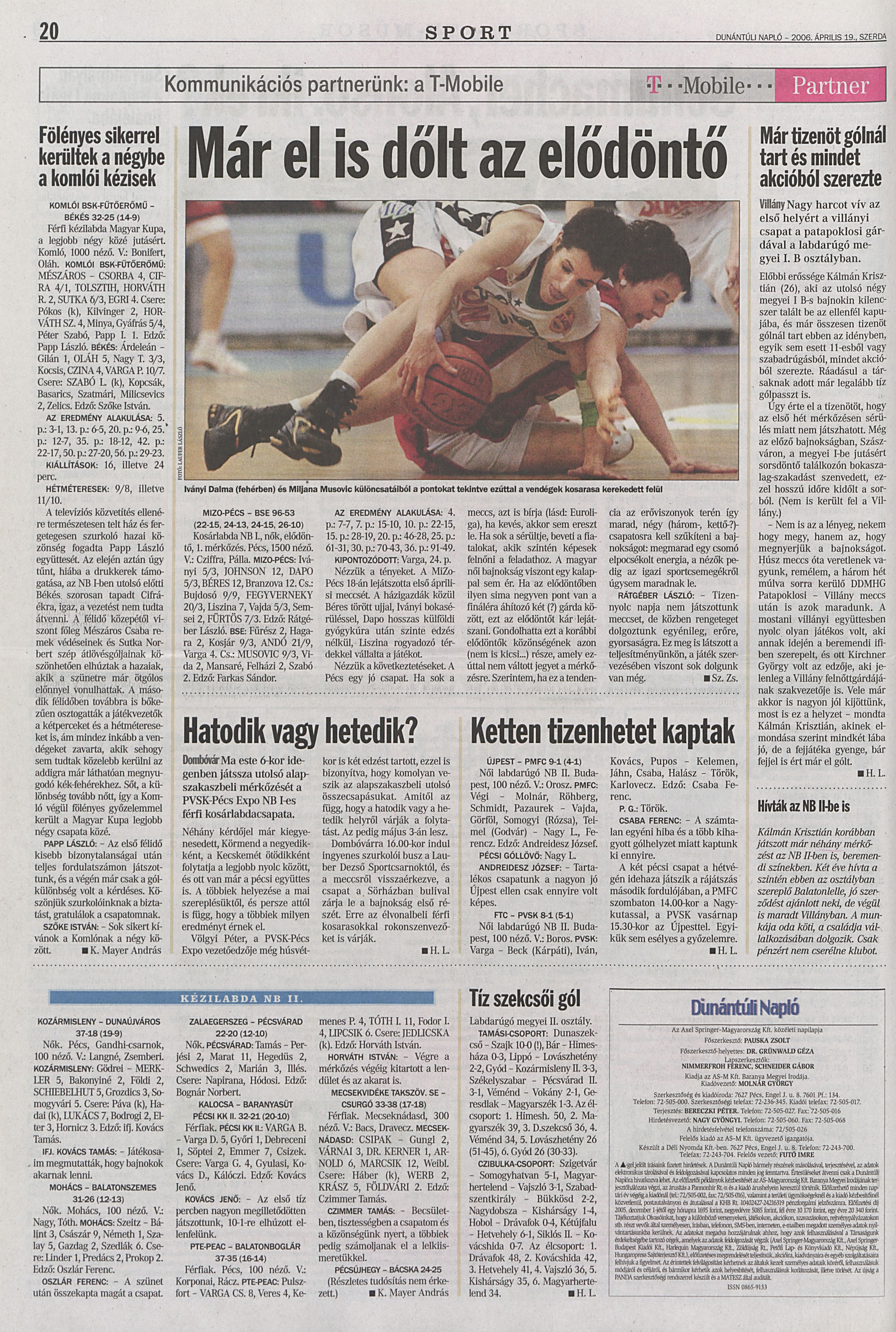 MiZo-Pécsi VSK - BSE ESMA 96-53