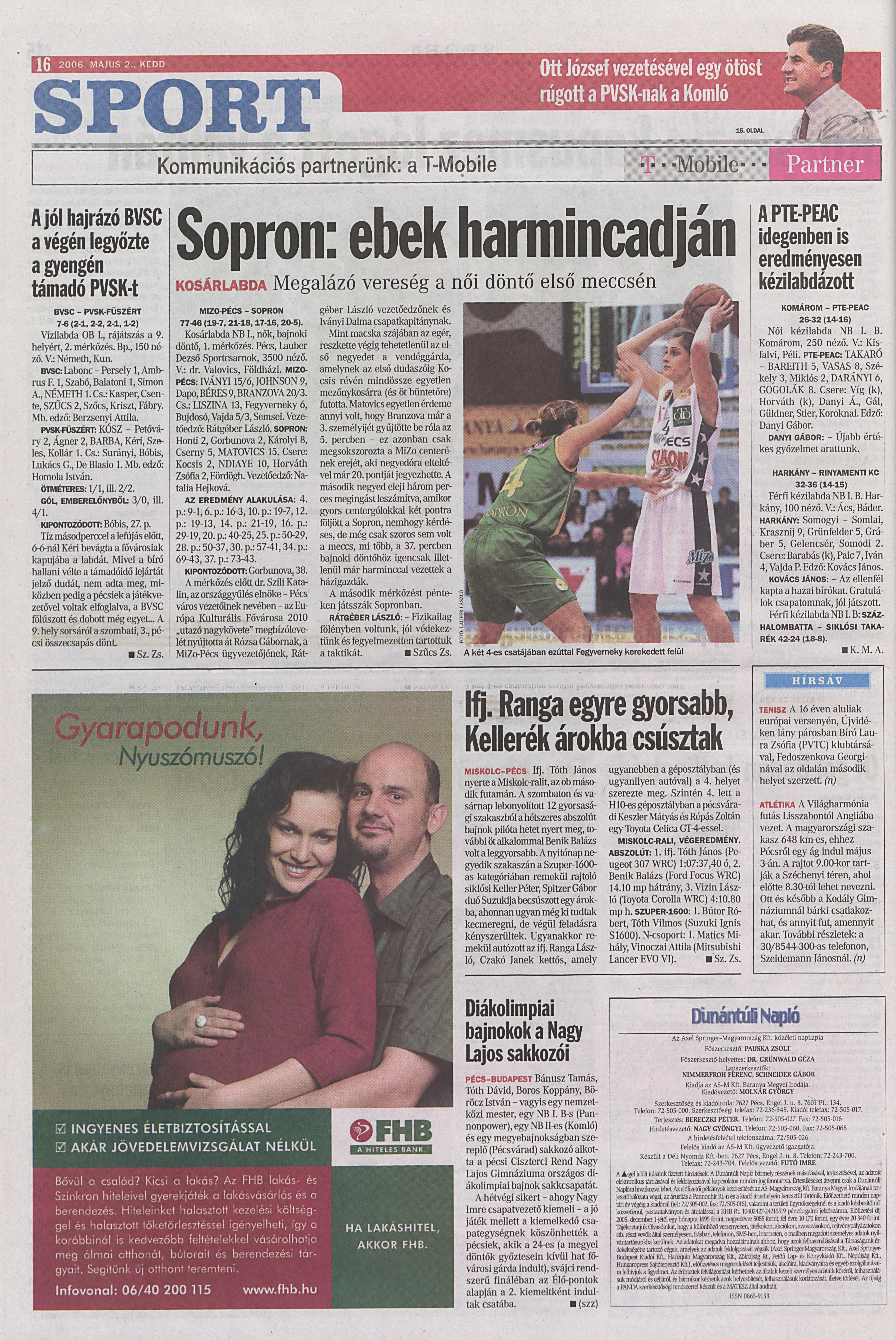 Mizo-Pécsi VSK - MKB Sopron 77-46