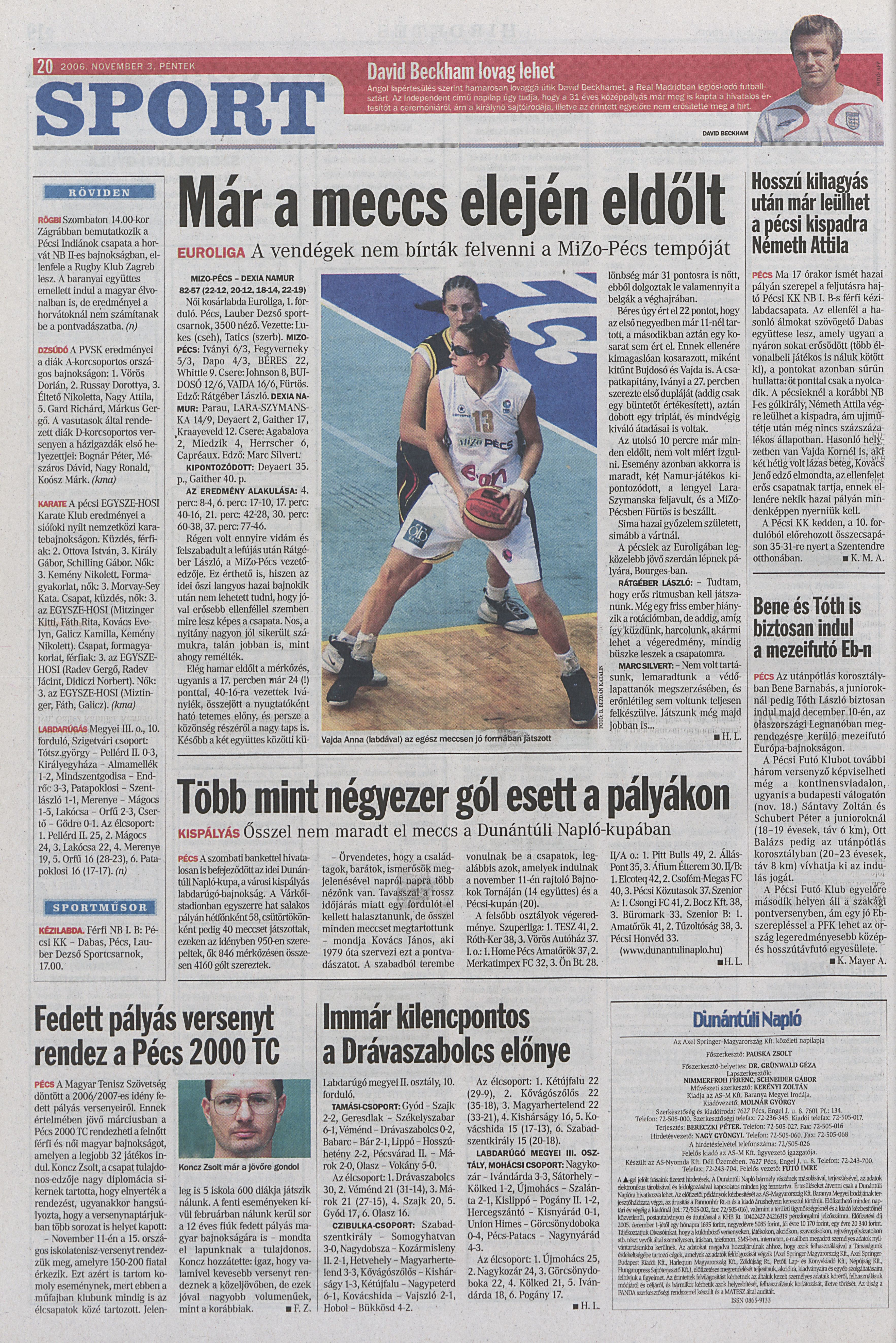 MiZo-Pécs - Dexia Namur 82-57