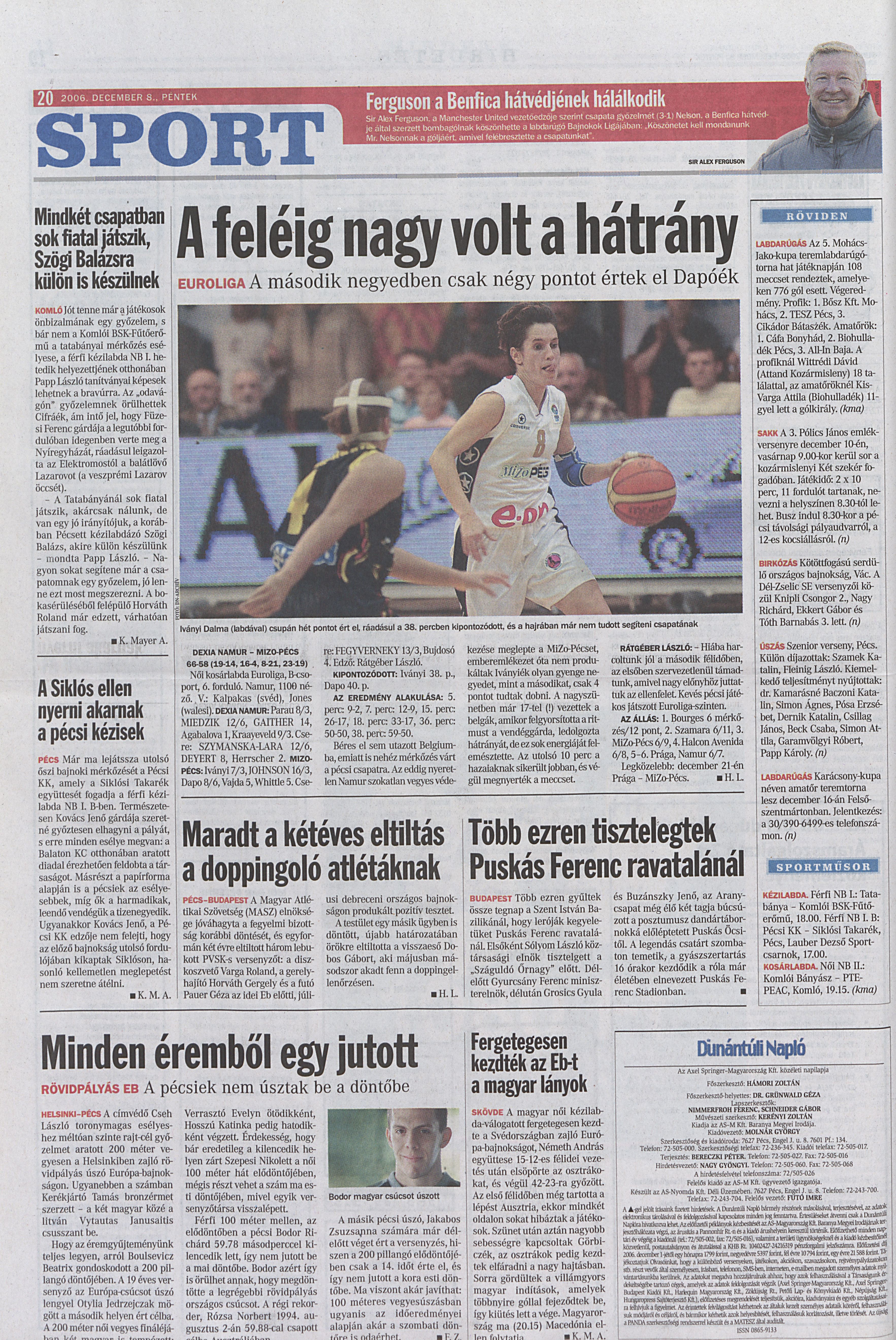 Dexia Namur - MiZo-Pécs 66-58