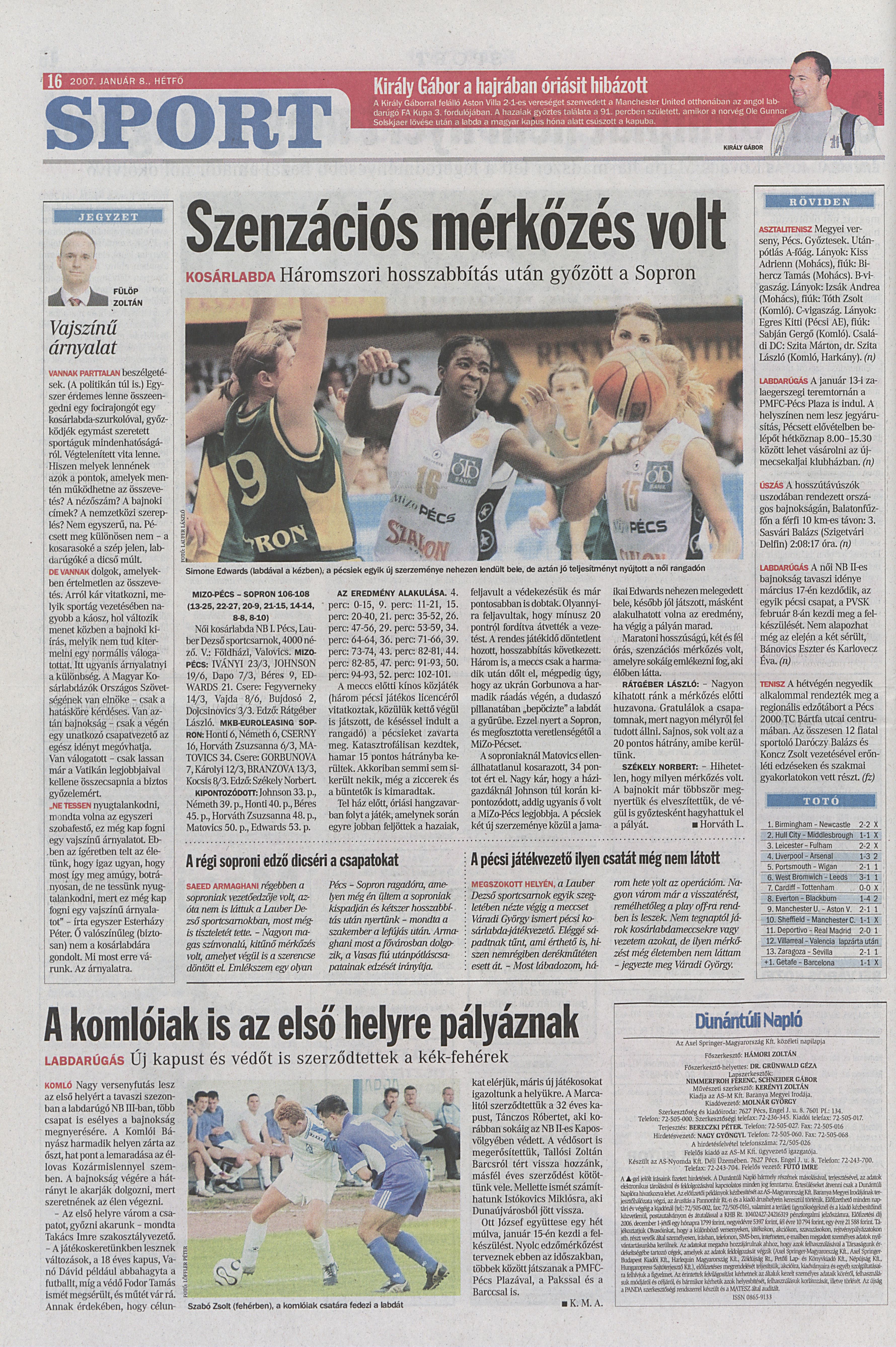 Mizo-Pécsi VSK - Sopron 106-108