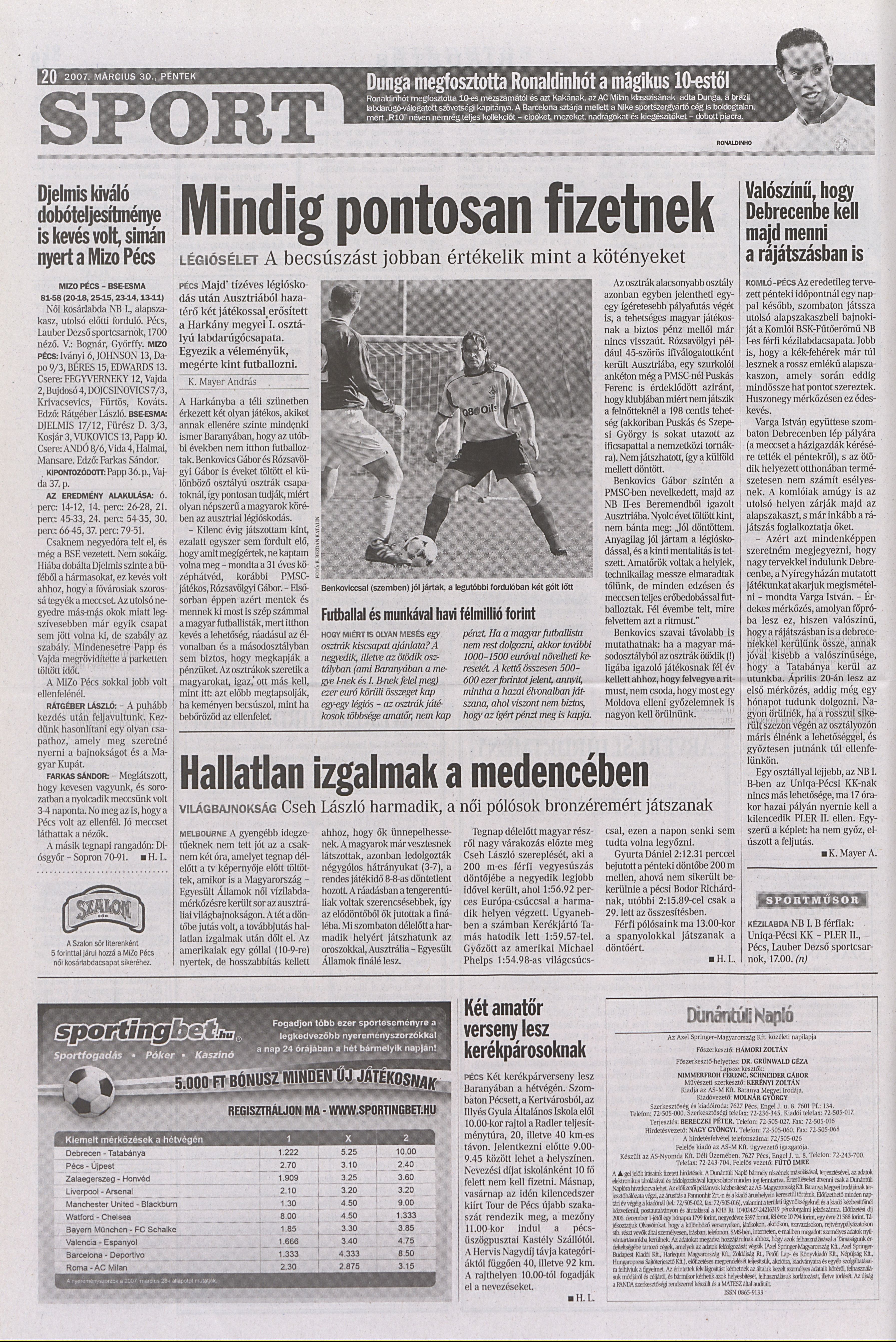 MiZo-Pécs 2010 - BSE-ESMA 81-58