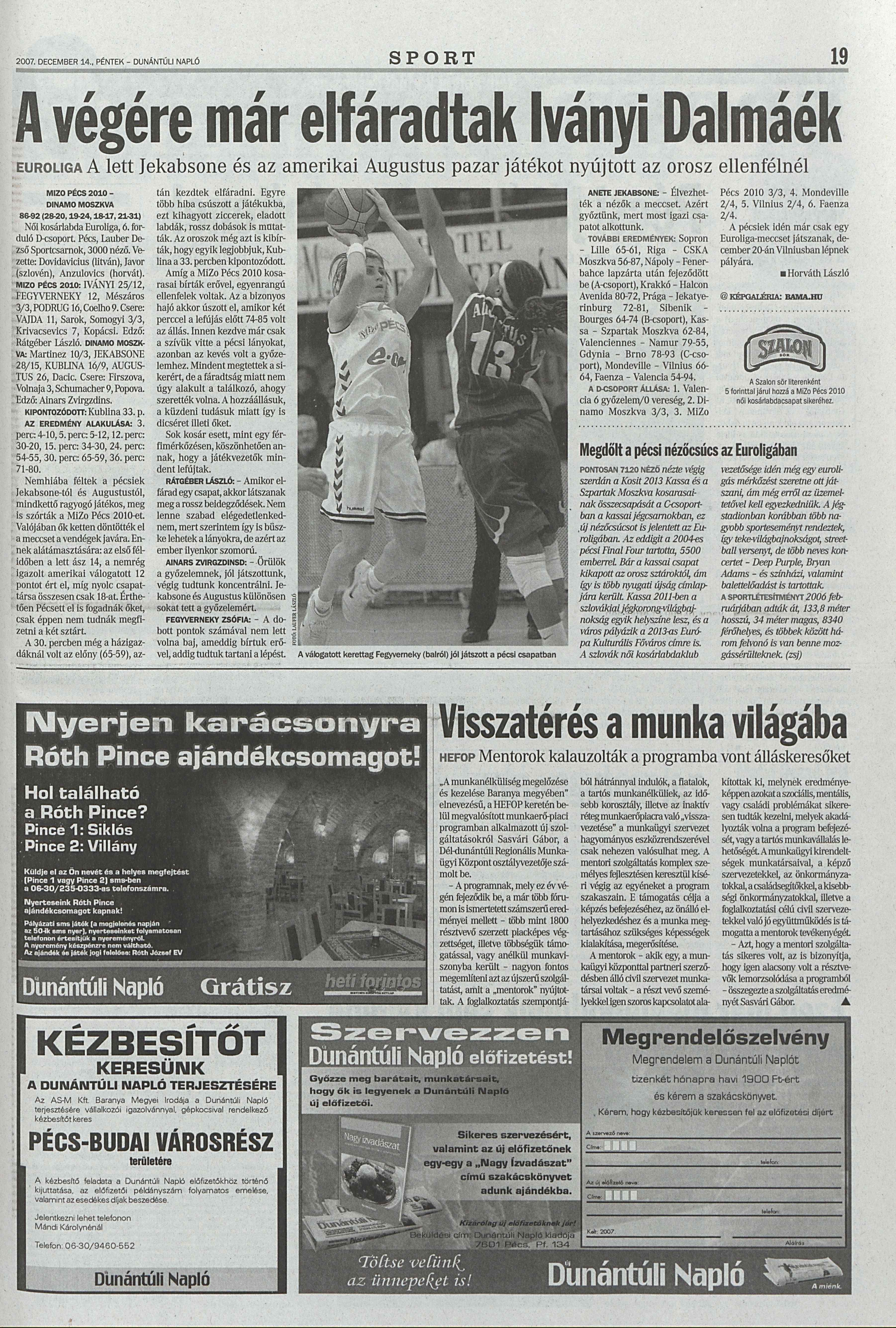 MiZo-Pécs 2010 - Dinamo Moszkva 86-92