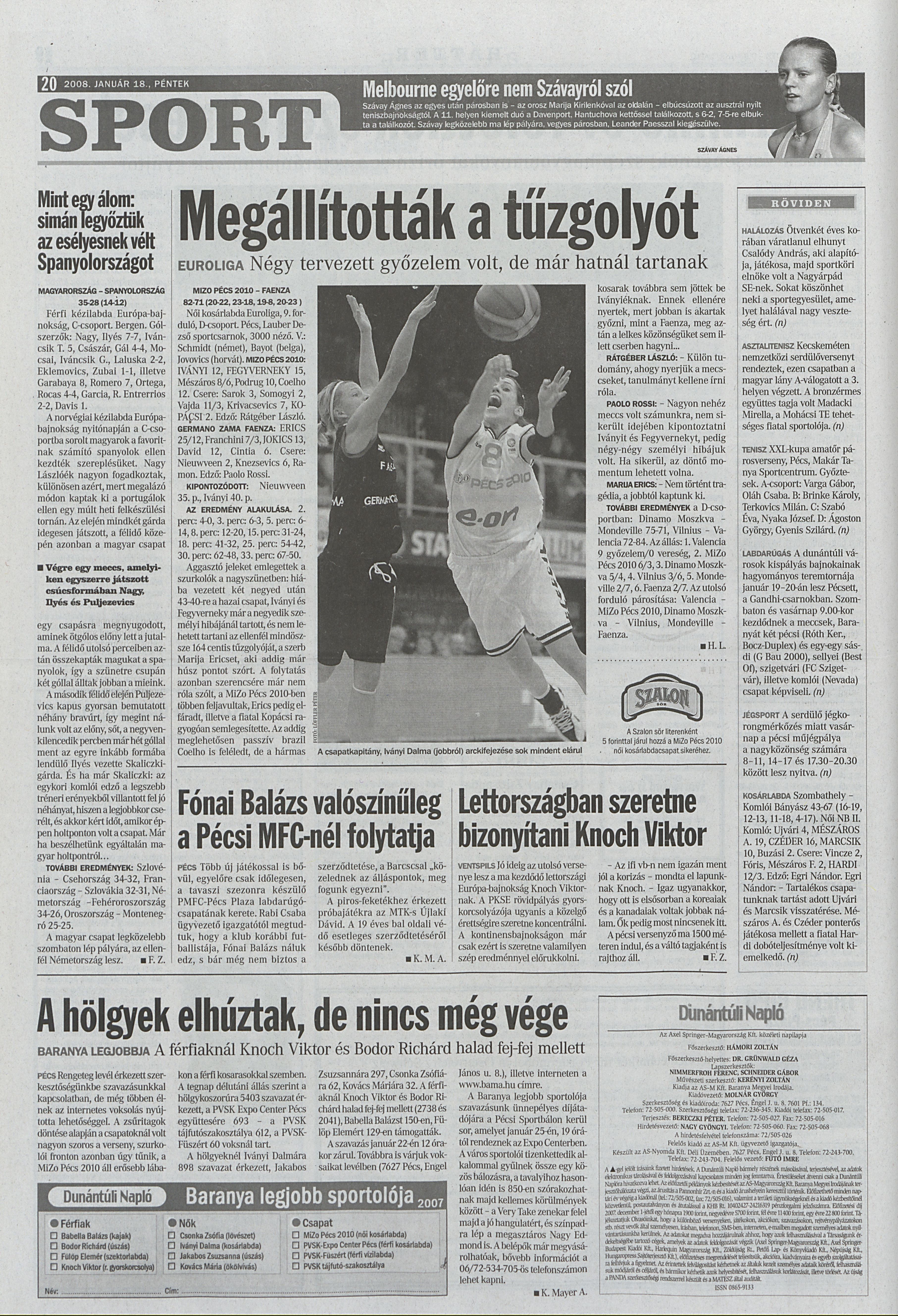 MiZo-Pécs 2010 - Germano Zama Faenza 82-71