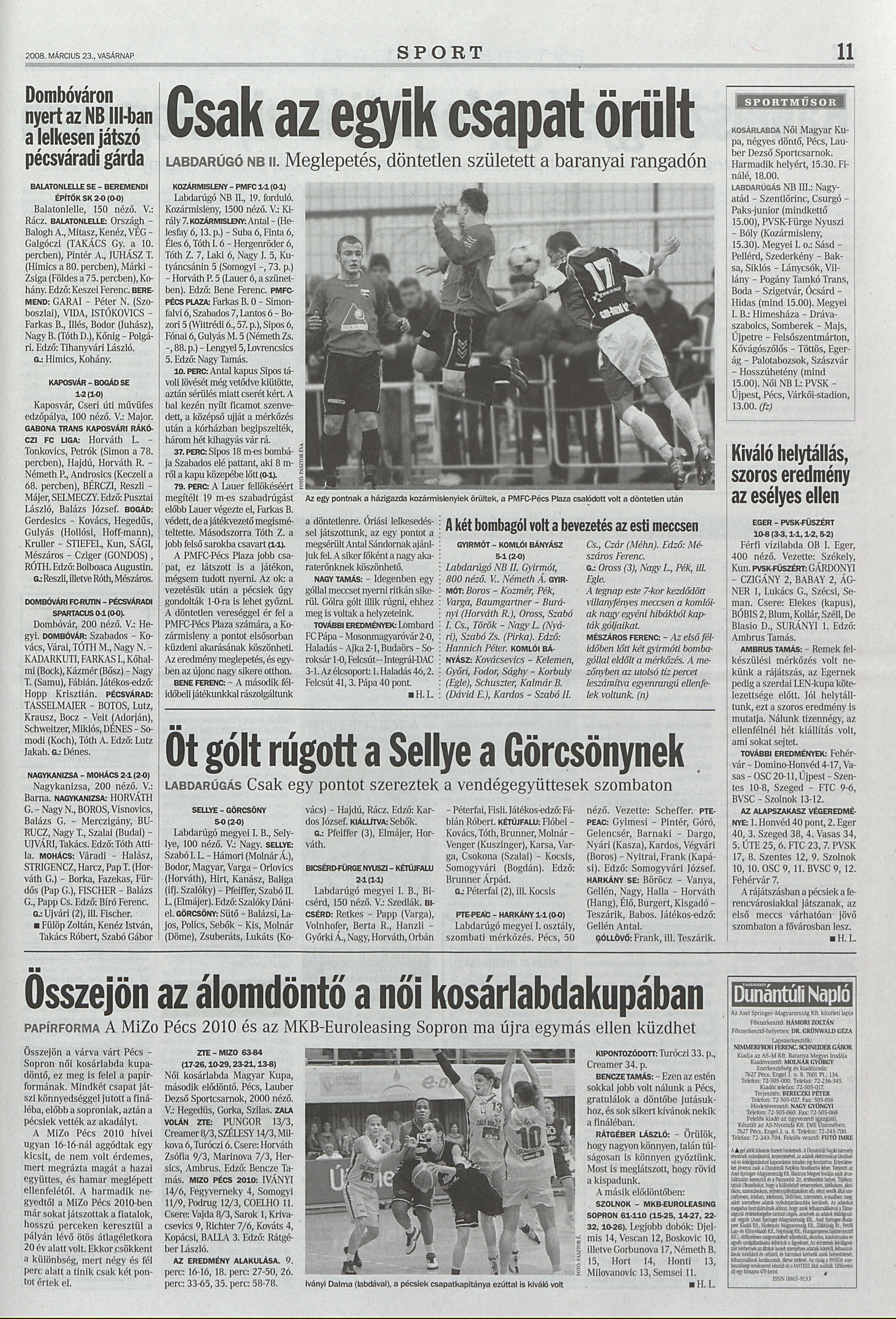 Mizo-Pécsi VSK - Zala Volan ZTE 63-84